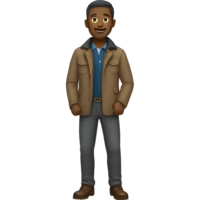 Man with coat pant emoji