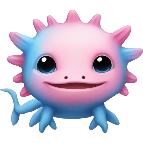 Pink and blue axolotl emoji