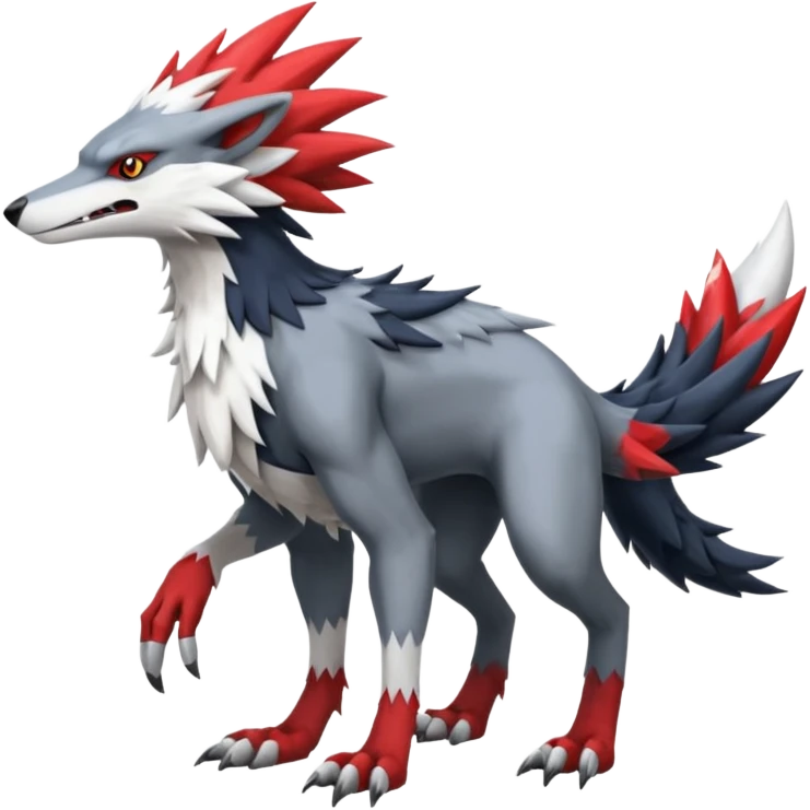 Nargacuga-Sergal-Silvally-Wolf-fusion, full body  emoji