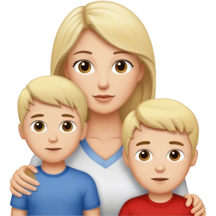 Brunette mom, blonde dad and son emoji