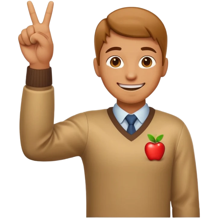 emoji of a cheerful cartoon person pointing down at the ground with both hands — standing straight, smiling confidently, arms bent and both index fingers extended downward — simple background, bright lighting, clean expressive Apple emoji design, playful and clear “here” meaning emoji