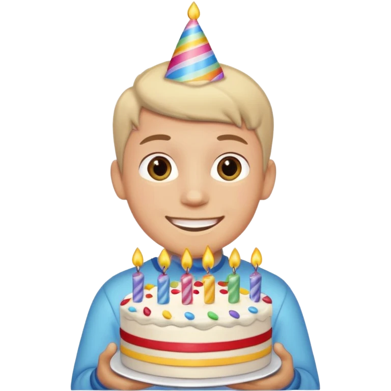 boy with birthday cake emoji