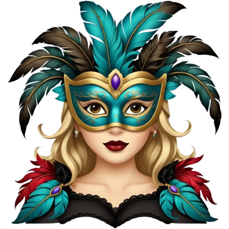 a woman with Masquerade  emoji