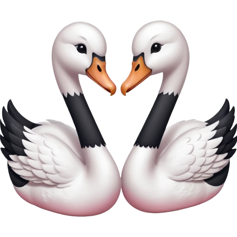 Dos cisnes pegando sus cabezas   emoji