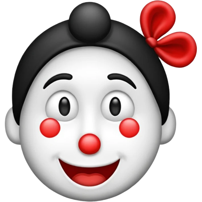 Crie um emoji de palhaço de circo em preto e branco igual o de iphone emoji