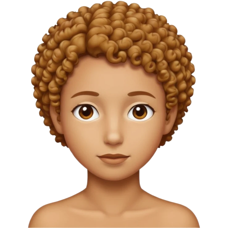 Uma personagem com o cabelo bem curto cacheado  emoji