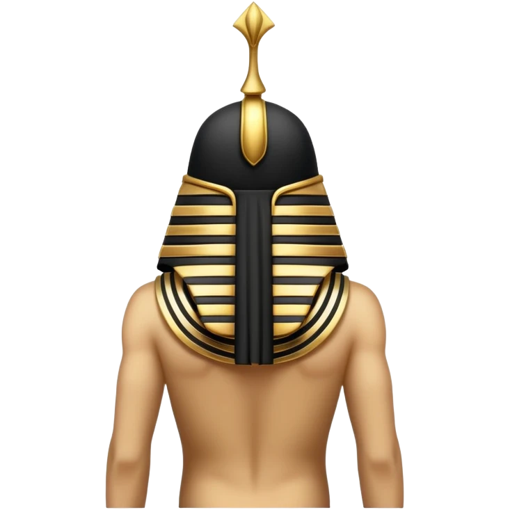 backview pharaon hat black and gold emoji