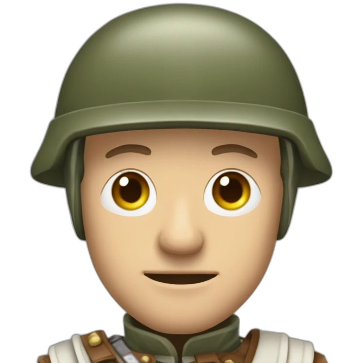 soldado del imperio romano mirando al frente emoji