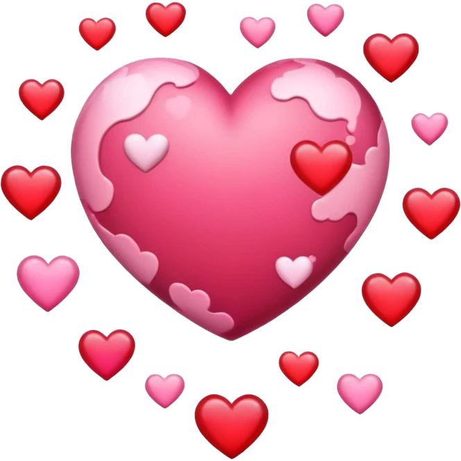 Planet with hearts emoji