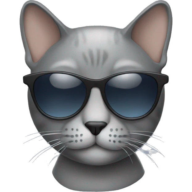 grey Cat with sunglasses emoji