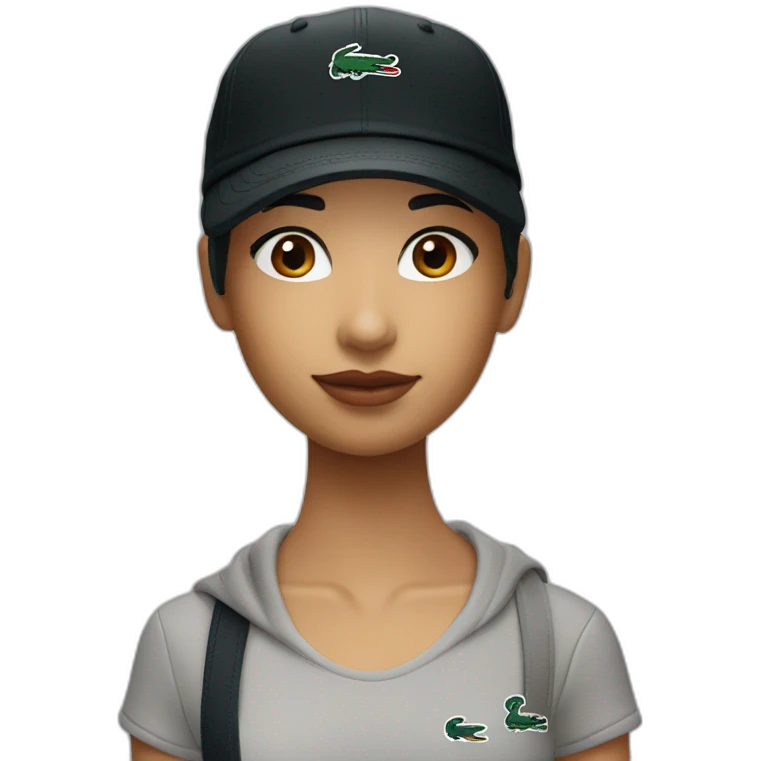 Lacoste bag latin girl with black lacoste cap emoji