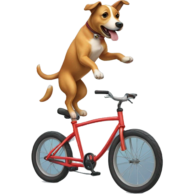 dog riding a unicycle emoji