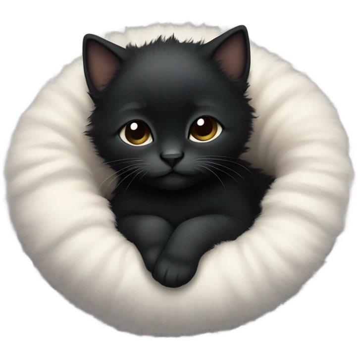 Sleeping black kitty emoji