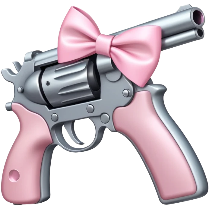 Gun with a light pink bow emoji