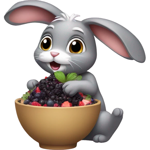 Bunny eating acai bowl emoji