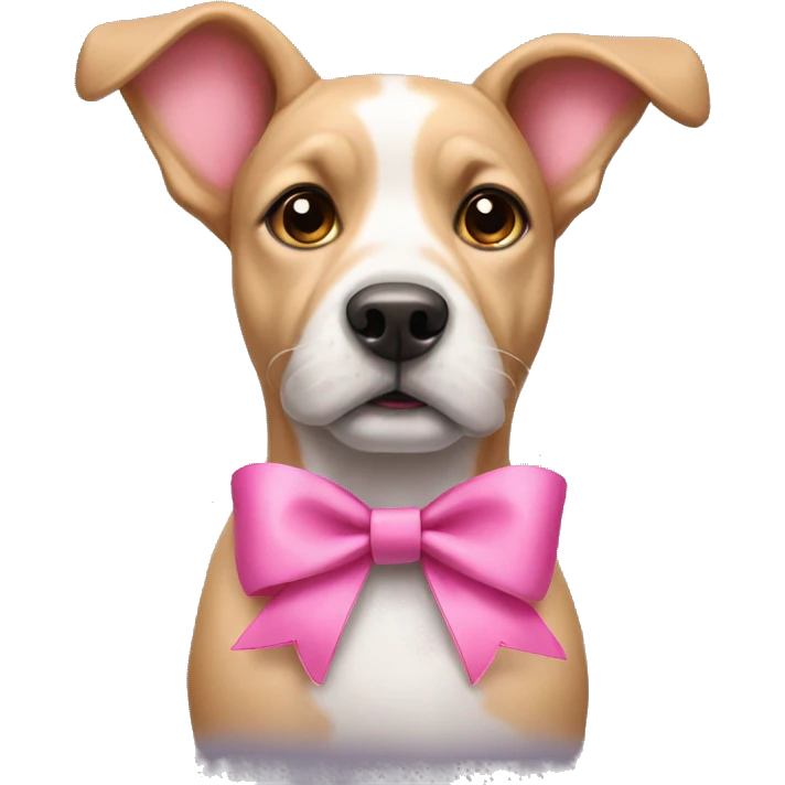 Dog with a pink bow emoji