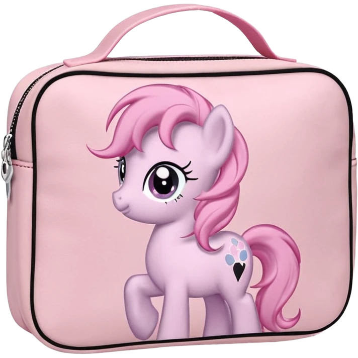 Розовая косметичка в виде скелета, вокруг чёрные искры ( кьютимарка для пони MLP )  emoji