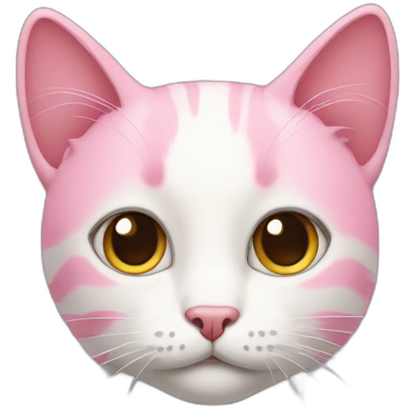 Cat with love eyes with pink hair emoji