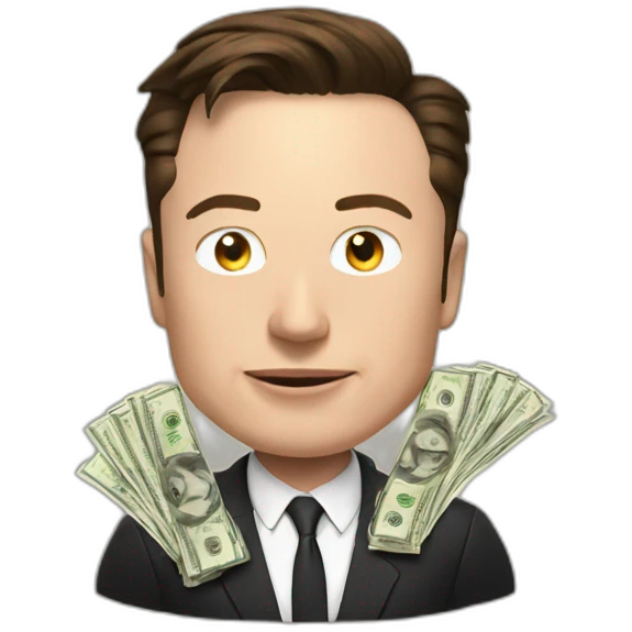 elon musk with money emoji