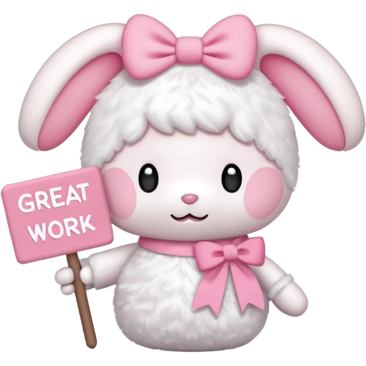 my melody with sign that says great work emoji