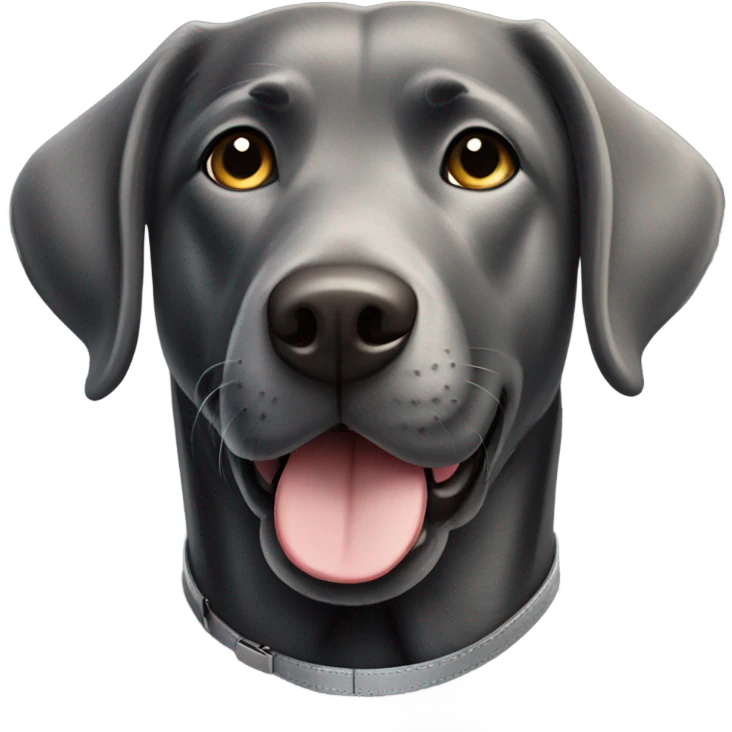 Black labrador with grey collar emoji