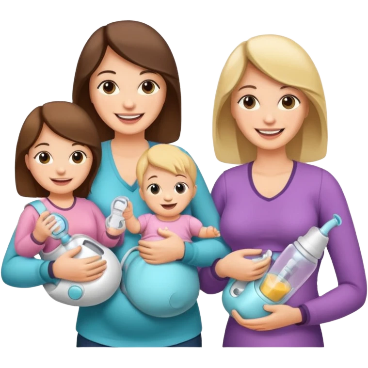 Breast pump in a group of people emoji