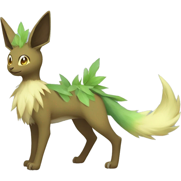 Grass-type Fakémon-Skiddo-Leafeon full body emoji