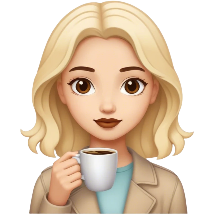 A girl aestetich wich a coffe emoji