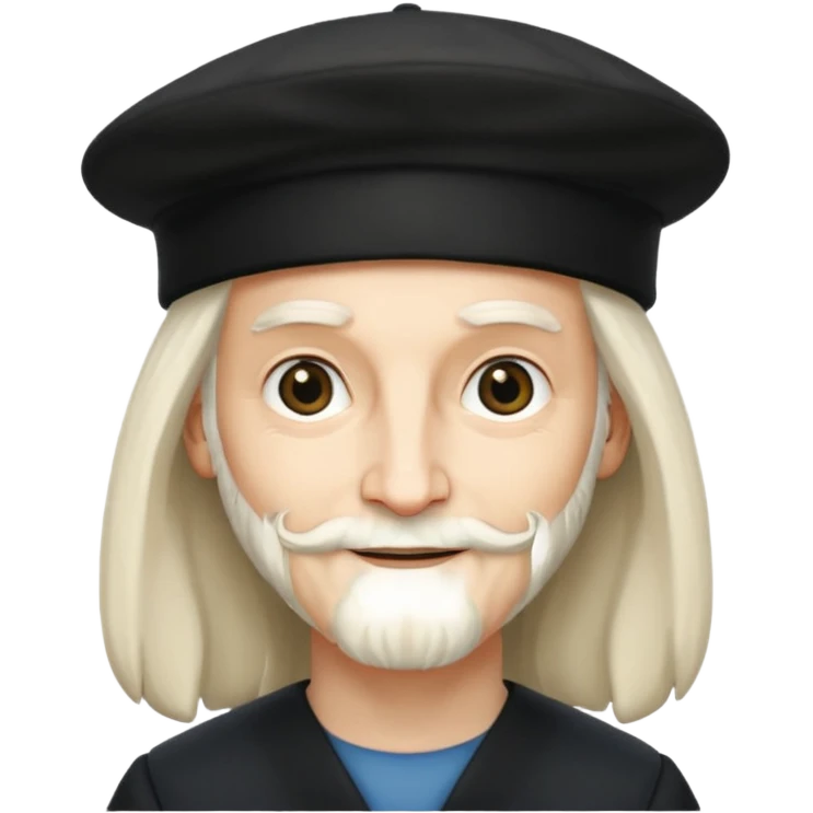 Leonardo da Vinci wear black berret hat emoji