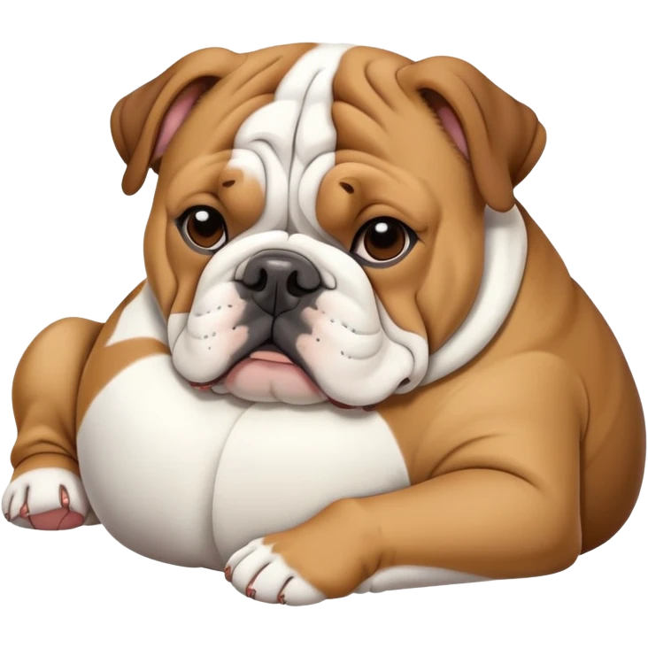 english bulldog curled up napping emoji