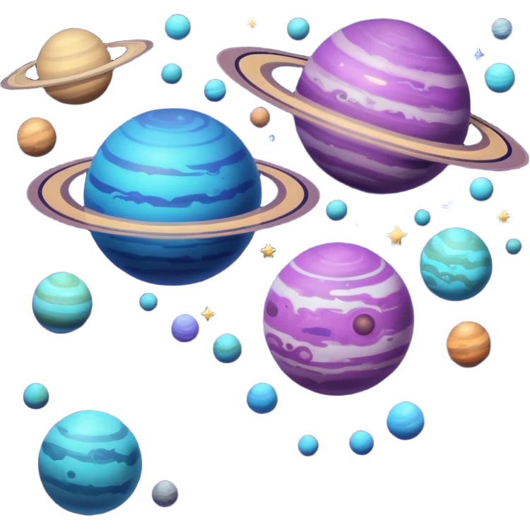 image of deep space, with planets, stars an a galaxy, in a distopian future. emoji