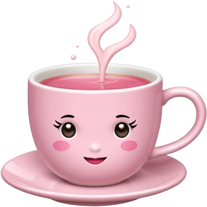 rose hot milk tea with tea cup ( no strraw) emoji