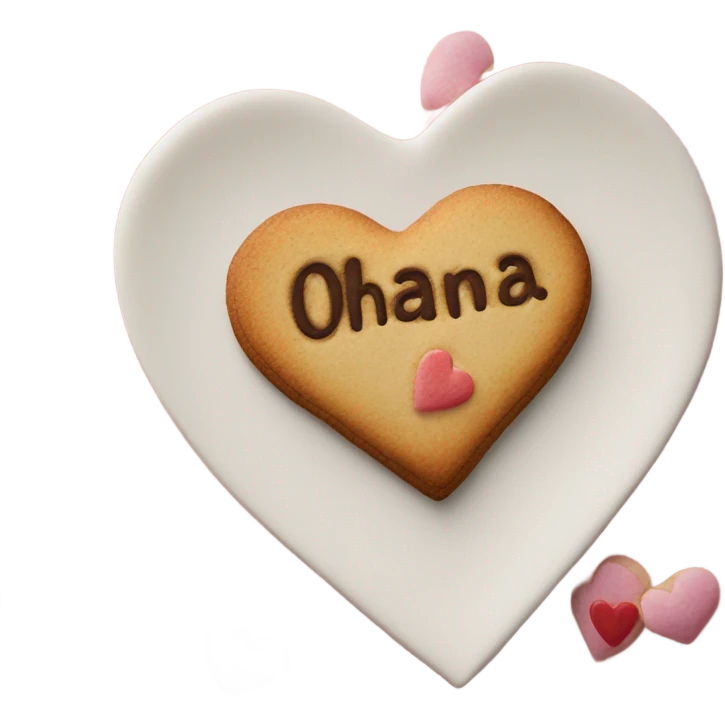 Cookie heart with ohana emoji