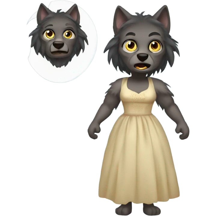 Werewolf in a dress  emoji