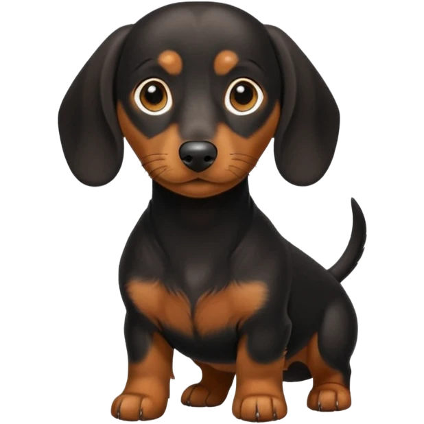 Black and tan miniature dachshund  emoji