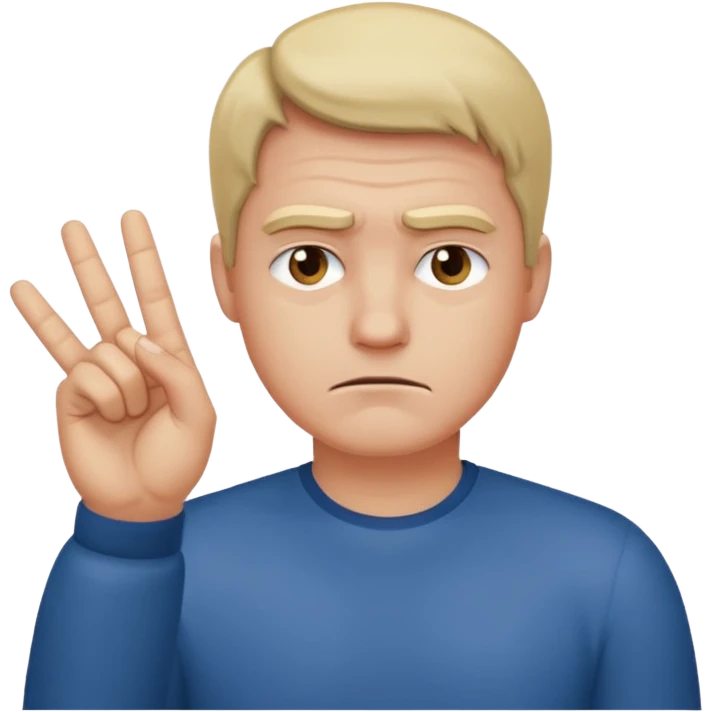
a man making a negative gesture with his hand emoji
