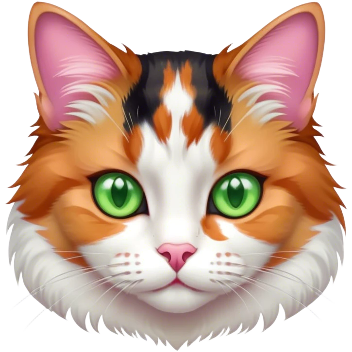 Calico cat with green eyes  emoji