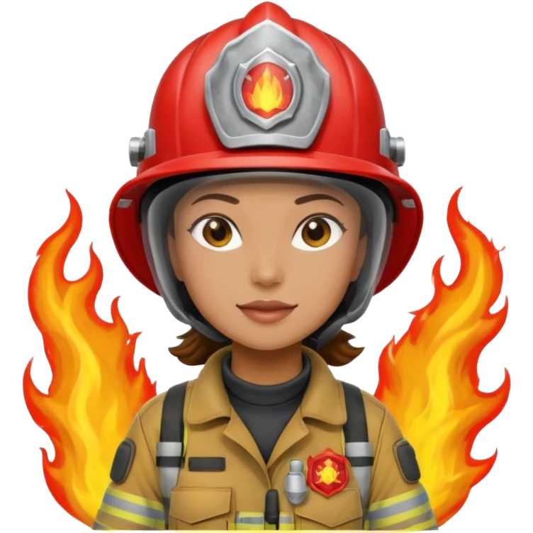 female firefighter on fire emoji