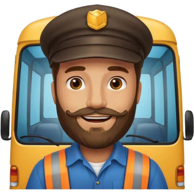bearded minibus driver emoji