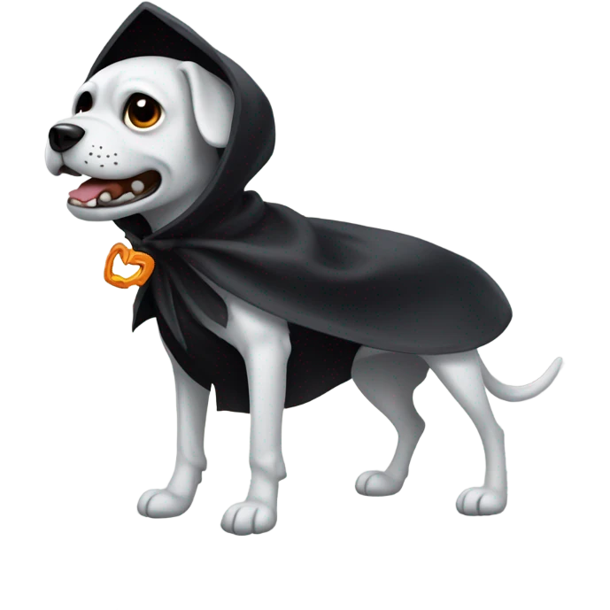 Dog wear horror emoji