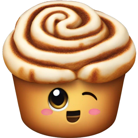 beautiful cinnabon with cinnamon emoji