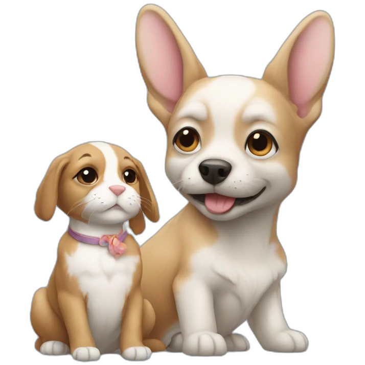 Dog with bunny emoji