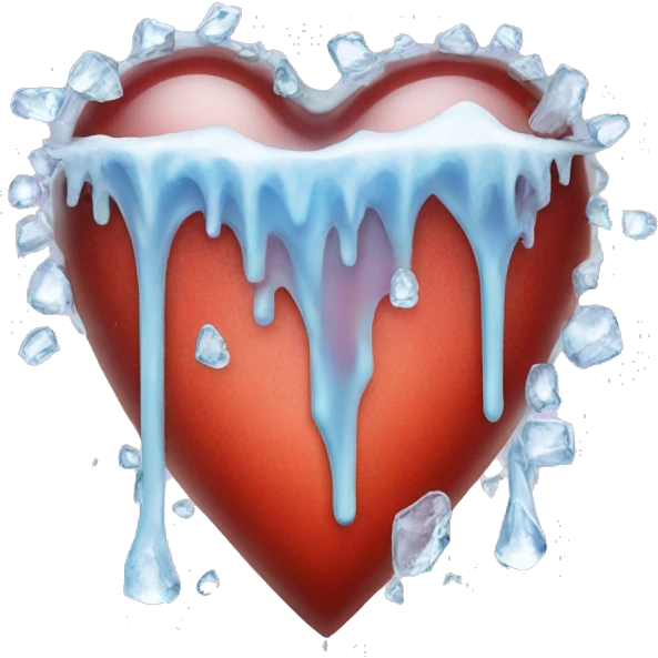 Heart dripping ice emoji