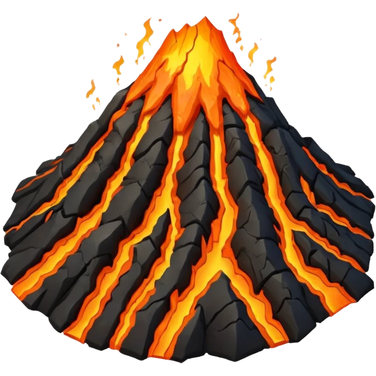 A volcano peak glowing with orange lava cracks. emoji