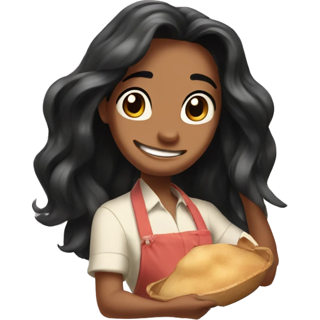 Lilo with long hair cooking from Lilo & Stitch emoji