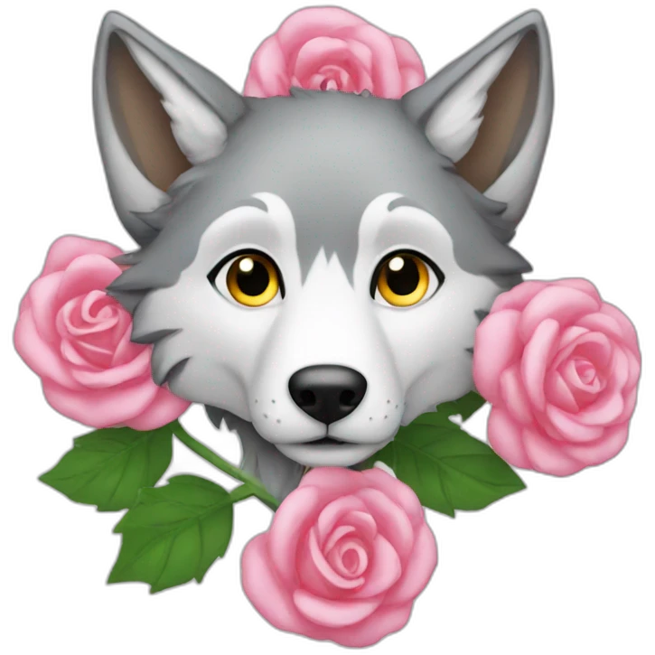 Loup rose emoji