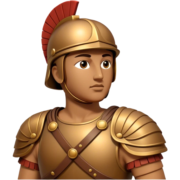 Botero Bronze Roman Soldier Landmark Emoji – Showcasing a stylized, rounded bronze Roman soldier sculpture. emoji