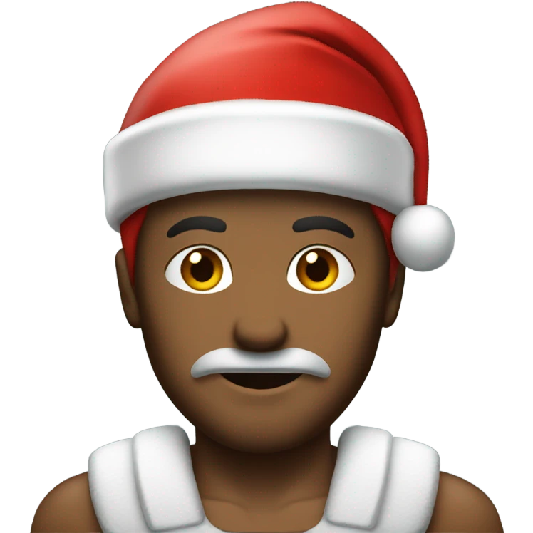 spartan male wearing santa hat emoji