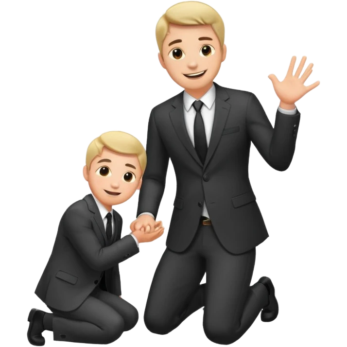 man kneeling and asking for marriage emoji