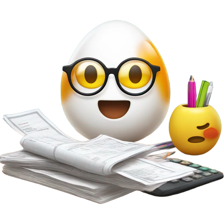 Fried egg that works as an accountant  emoji